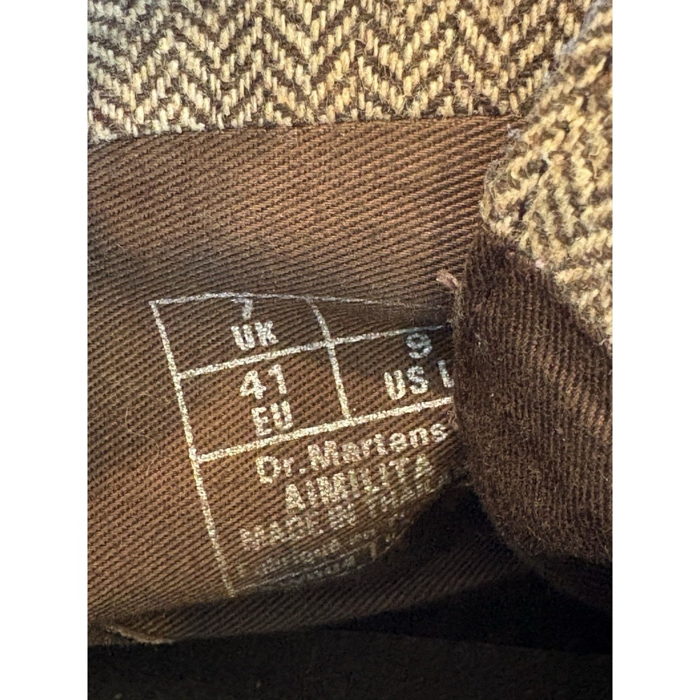 Dr. Martens Doc Aimilita Brown Leather Ribbon Lace Fold Down Boots Womens 9 - Picture 11 of 12